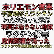 害悪ホリエモンの詭弁がヤバすぎる。子宮頸がんワクチン被害者はみんな治って元氣にやってるという大嘘。ワクチン後遺症の股関節痛が治ったワクチン解毒法はホウ砂