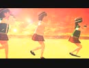 夕日に赤い帆