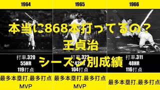 【シーズン別成績】王貞治は本当に868本ホームランを打っているのか「世界のホームラン王」【読売ジャイアンツ】