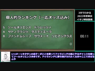 【ゆっくりウマ娘】3分でわかる開幕ディスもある2023菊花賞解説　ディスあり【biimシステム】