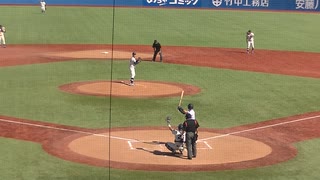 中大　皆川岳飛（2年・前橋育英）櫻井亨佑（３年・習志野）が連続エラーで無死一、三塁 ピンチの細野晴希（4年・東亜学園）【東都大学野球 東洋大 対 中央大 2023年10月17日】