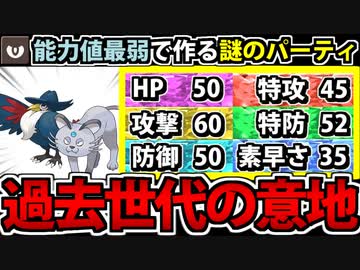 【実況】ポケモンSV　種族値最低のポケモンで作る最弱の悪統一