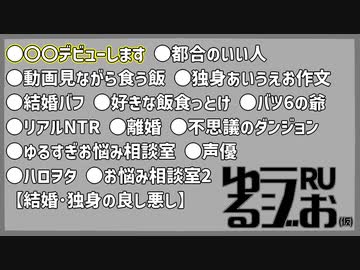 【独身の嫉妬,既婚の不幸,幸せってなんだ,夢メモ】ゆるラジお(仮)【RU】#12