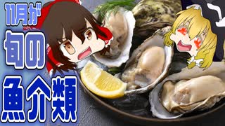 【ゆっくり解説】11月が旬の魚介類ついて解説！