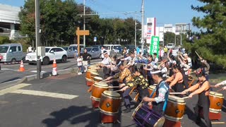 群馬町和太鼓会の応援太鼓・・第33回ぐんまマラソンにて