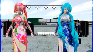 MMD、テト、ミク、計2人、で、米津玄師・地球儀・重音テト・Cover