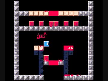 【Paint It RED】 取ると飛び散るジューシーな赤いブロックを取っていくステージクリア型アクションパズル【playthrough】
