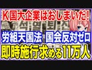 K国大企業はおしまいだ！労組天国法が反対ゼロで国会を通過！即時施行を求める11万人【2023/11/12】