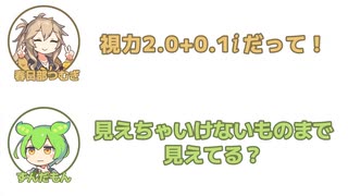 【春日部つむぎ誕生祭2023】つむぎ「視力2.0+0.1iだって！」ずんだもん「見えちゃいけないものまで見えてる？」
