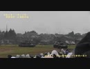 203mm榴弾砲と７４戦車の展示