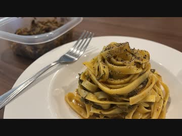 【味を占め続ける乙事主】ノーパンカルボナーラ (フライパン・火を使わないという意味です。)