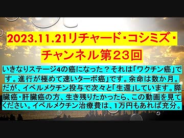【2023年11月21日 ：『 リチャード・コシミズ・チャンネル｟ ニコニコ チャンネル ｠｟ 第２３回放送 ｠｟ 前半無料 ｠｟ 改良版 ｠』】