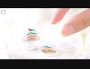 【粘土】ミニチュアのクリスマスケーキを作ってみた【100均材料】【ミニチュアフード】DIY Miniature polymer Clay Tutorial