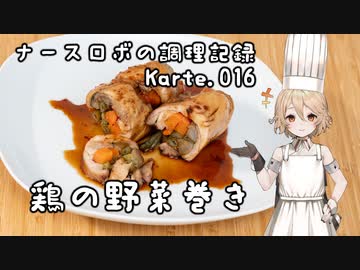 ナースロボの調理記録 Karte.016 「鶏の野菜巻き」