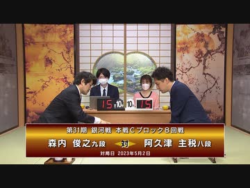 【最速配信】第31期 銀河戦 本戦Cブロック 8回戦 阿久津主税八段 vs 森内俊之九段 ゲーム/動画 ニコニコ動画