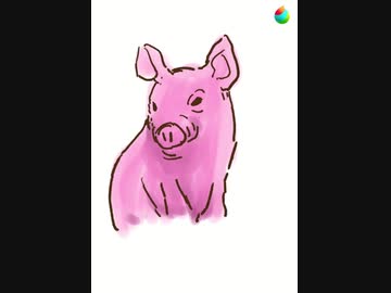 どうぶつイラスト色塗り