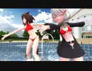【MMD】奇跡さえも起こせるレ級ちゃんをプールに誘うレプティちゃん・リメイク