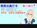 聴いて覚えて！　酒税法施行令　第四章　免税及び税額控除等を『VOICEROID2 桜乃そら』さんが　音読します（ 令和五年十月一日改正バージョン）