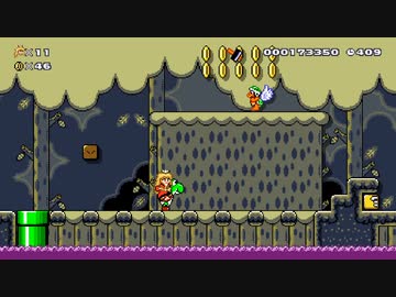 スーパーマリオメーカー2 Mod SMW森スキン夜