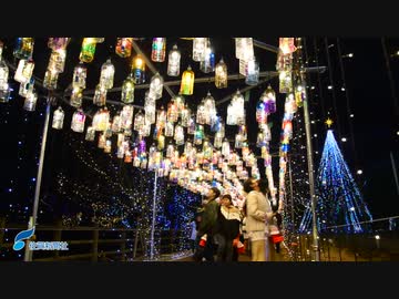 「夢フェスタひょうご」開催　ペットボトルのランタン彩り　佐賀市兵庫北のトンボの池公園（2023年12月24日）