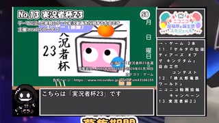 【#ニコニコ投稿祭】13／22『#実況者杯23本選』2024年1月のニコニコ投稿祭&誕生祭スケジュールを知ろう【#COEIROINK解説】#実況プレイ