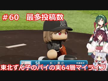 【パワプロ2020】東北ずん子のパイの実64層マイライフ part60【VOICEROID実況】