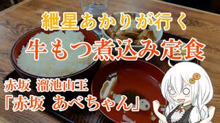 紲星あかりが行く！「牛もつ煮込み定食」赤坂 あべちゃん　＠赤坂