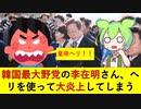 【悲報】韓国野党李在明代表、炎上してしまう【ずんだもん・四国めたん解説】