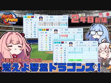 【パワプロ2022】琴葉茜のオーペナ日記『燃えよ琴葉ドラゴンズ！』02年目_前編(開幕～年間表彰)