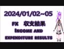 2024/01/02~05 １週間の収支結果　FX Weekly income and expenditure result