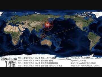 世界の地震 2024-01-08