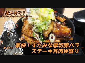 あかもり！#47～豪快！すたみな厚切豚バラステーキ丼肉W盛り～【伝説のすた丼屋】