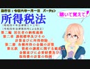 所得税法　第二編　第二章　第二節　各種所得の金額の計算　第五款　資産の譲渡に関する総収入金額並びに必要経費及び取得費の計算の特例を桜乃そらさんが音読します。施行日令和六年一月一日版