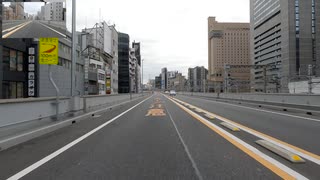 バイク車載　東京高速道路　KK線　京橋JCT→汐留JCT　2画面