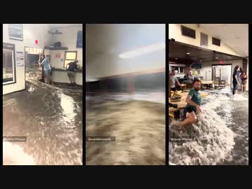 ホモと見るマーシャル諸島のレストランを襲った大波