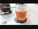 Hand crafted wood coasters for drinks with holder
