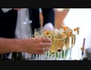 the groom and the bride poured champagne into the wine glasses