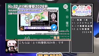 【#ニコニコ投稿祭】12／16『#とり料理祭2024冬』2024年2月第2週のニコニコ投稿祭&誕生祭スケジュールを知ろう【#COEIROINK解説】#ソフトウェアトーク #料理