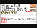 Playing Paganini Caprice no. 5 on Guitar - Steve Vai's Signature Techniques with TAB パガニーニ ギターソロ