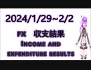 2024/01/29~2/02 １週間の収支結果　FX Weekly income and expenditure result