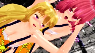 【東方MMD】八雲紫と西行寺幽々子が隠岐奈の前掛けで［GLIDE］～横からばかり見てはいけません～1080p60fps