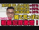 都内の押し込み強盗+55％不同意性交+59％ 雑で荒っぽい粗暴犯激増 日本人の若者はどんどん行儀が良くなっているのでこれはメガネの宝の仕業か／河野太郎裁判、今日はこんなことしてきました240213