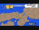 ♒地震ニュース記録♒2024年2月京都府南部地震（余震）　最大震度3　京都府亀岡市　M3.7　10km　2024年2月15日10時8分ごろ