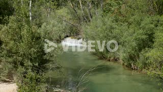 Spain Serrania De Cuenca Rio Jucar With Small Waterfall