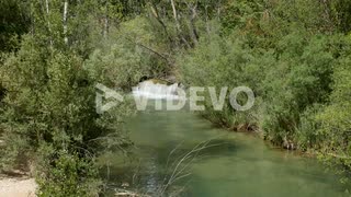 Spain Serrania De Cuenca Rio Jucar With Small Waterfall