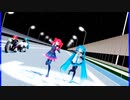 MMD、テト、ミク、計４人、で、愛包ダンスホール