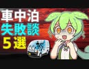 【車中泊】ずんだもんの車中泊失敗談5つの挫折と教訓【voicevox解説】