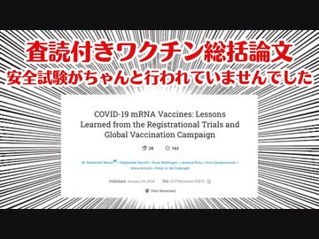 【査読付きワクチン総括論文】安全試験はしっかり行ってませんでした！