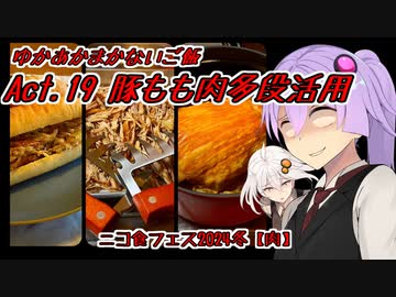 ゆかあかまかないご飯 Act.19【豚もも肉多段活用】【ニコ食フェス2024冬【肉】】