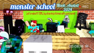 【Minecraft Animation】Monster School Let's make my girl with processed stone